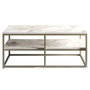 Hanah Home Forteaus - Gold Mesa de Centro Moderna Dorado y Blanco